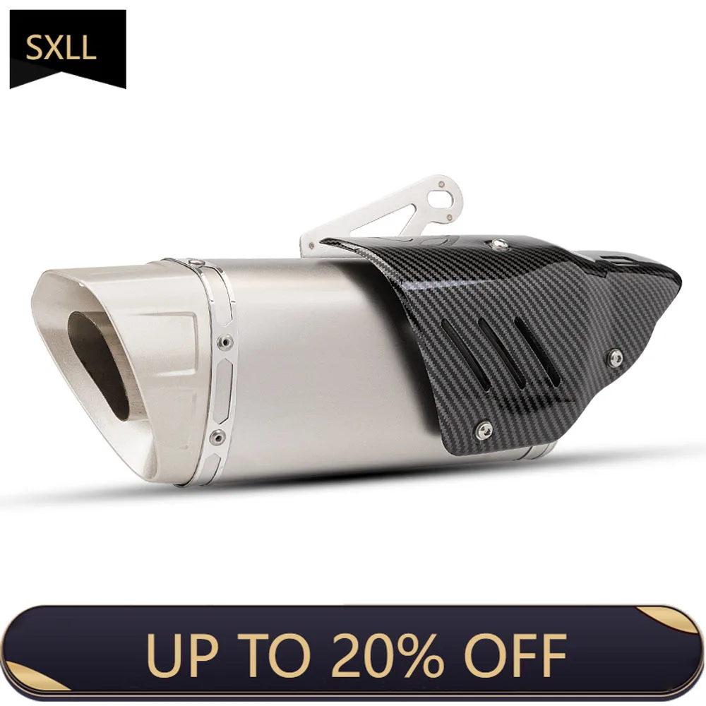 

SXLL 51Mm Universal Motorcycle Racing Exhaust Stainless Steel Z900 Ninja400 R3 R6 GSXR750 390 Duke Racing K10