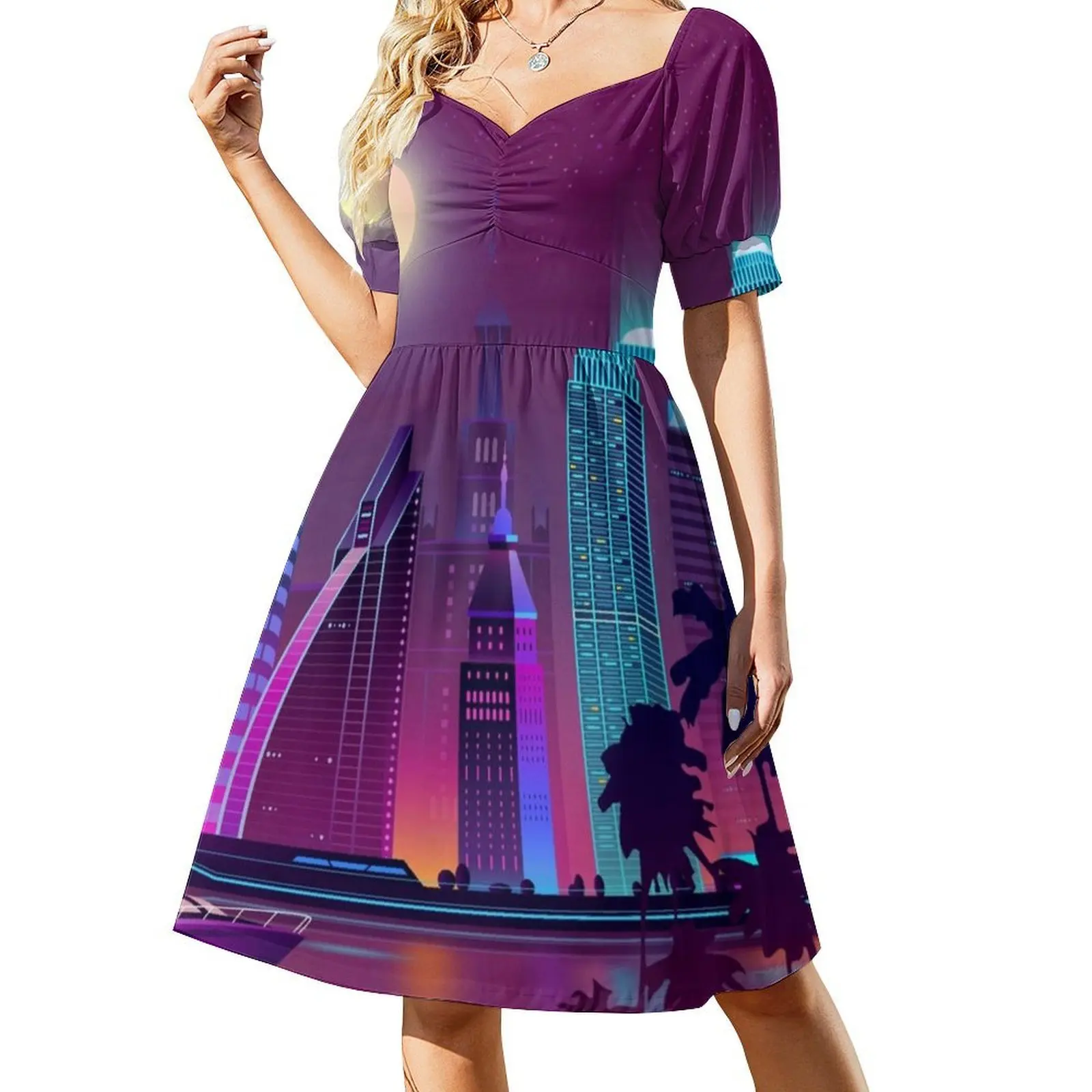 Dubai Bohemian Sleeveless Dress For Women Print Beach Party Dresses Dubai Women's Dress