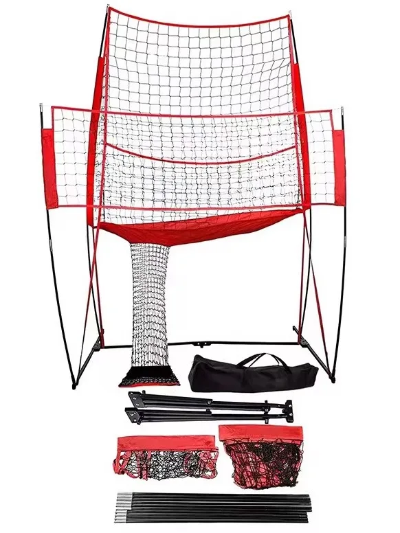 rete-da-pallavolo-portatile-con-telaio-per-allenamento-individuale-rete-da-pratica-con-contenitore-per-palloni-per-sport-professionali-e-fitness-all'aperto