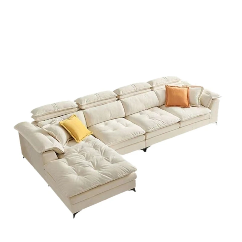 

Cream wind cloud sofa, Nordic living room small apartment fabric sofa