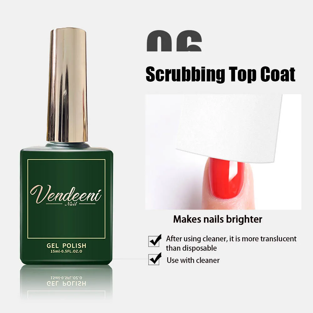 Vendeeni 15ml UV-Nagelkunst-Funktionsgel Nagellack Top Base Coat Matt Diamant Top Coat Verstärktes Gel Blossom Gel Folien-Gel – Detail 11