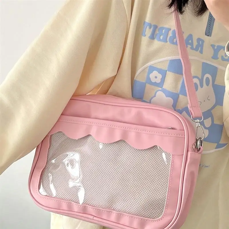 Fashionable Japanese Ita Bag for Women Durable PU Transparent Design with Adjustable Strap