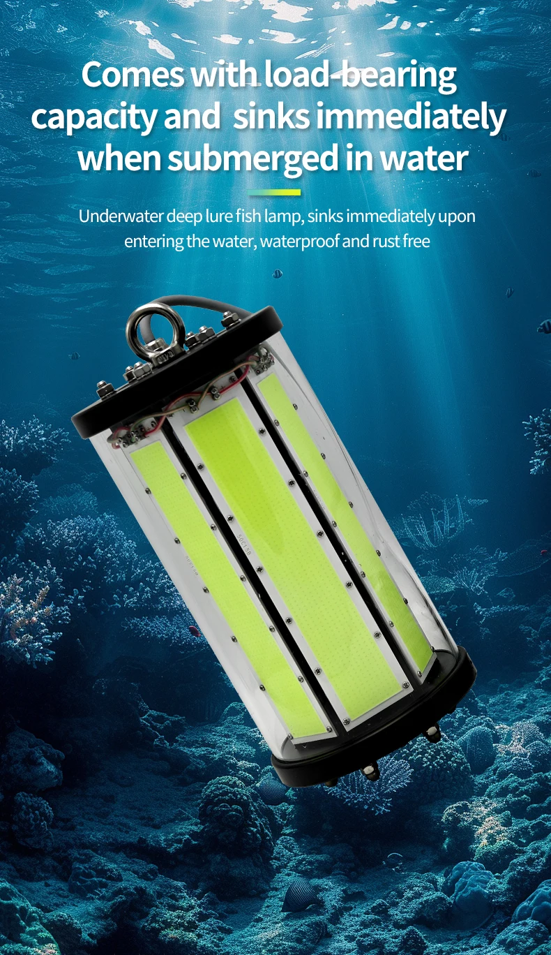 3000W Underwater Fishing Light Green Light Emitting Diode Deep Sea Fishing Light Night Fishing Attract Fish
