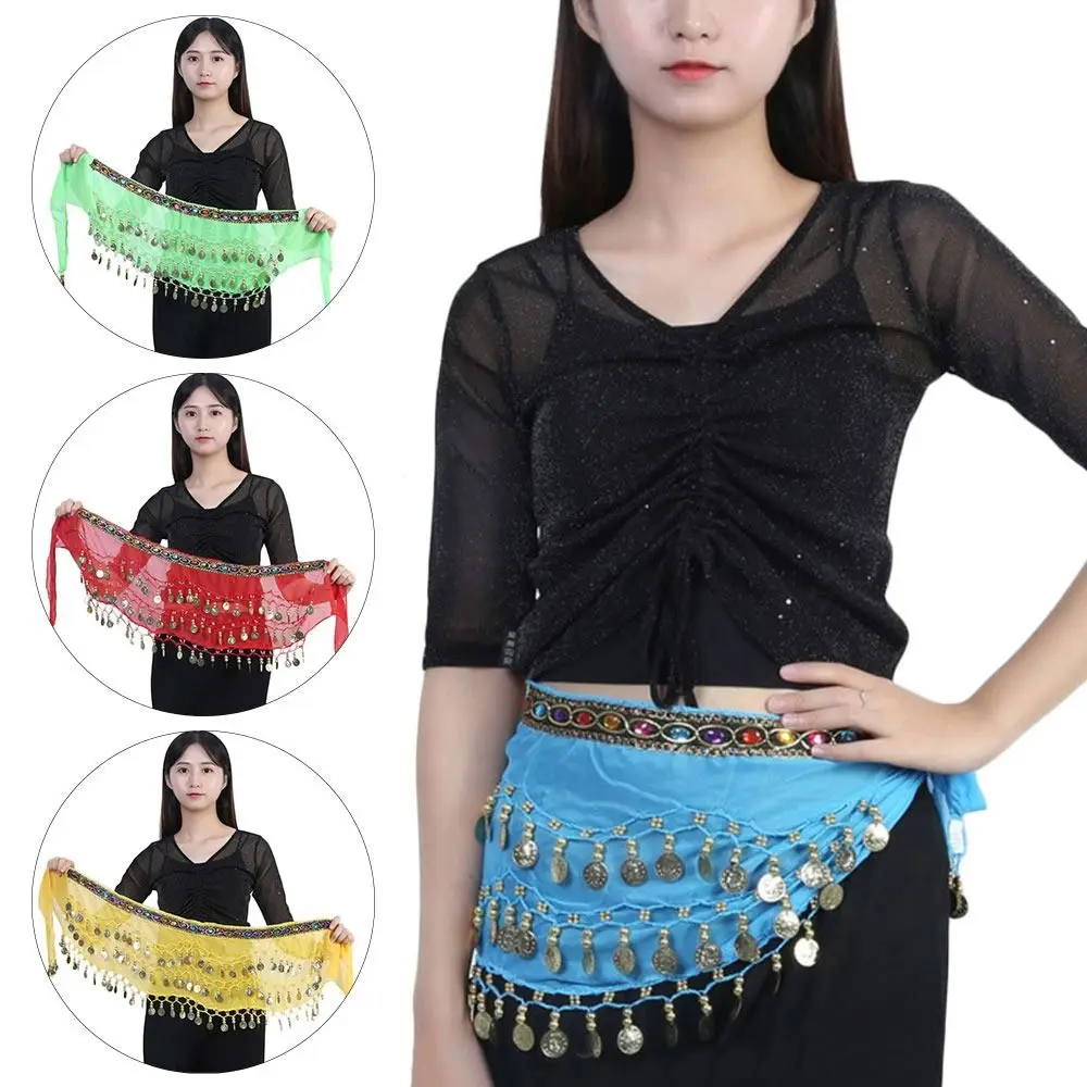 

For Thailand/India/Arab Show Costumes Sequins Hip Scarf Waist Chain Dancer Skirt Belly Dance Belt