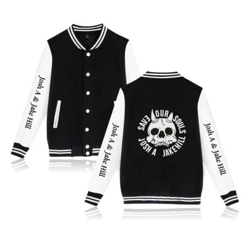 

Josh A & Jake Hill бейсбольная форма на молнии, мужские куртки, уличная толстовка в стиле хип-хоп, толстовка в стиле Харадзюку, повседневная спортивная одежда