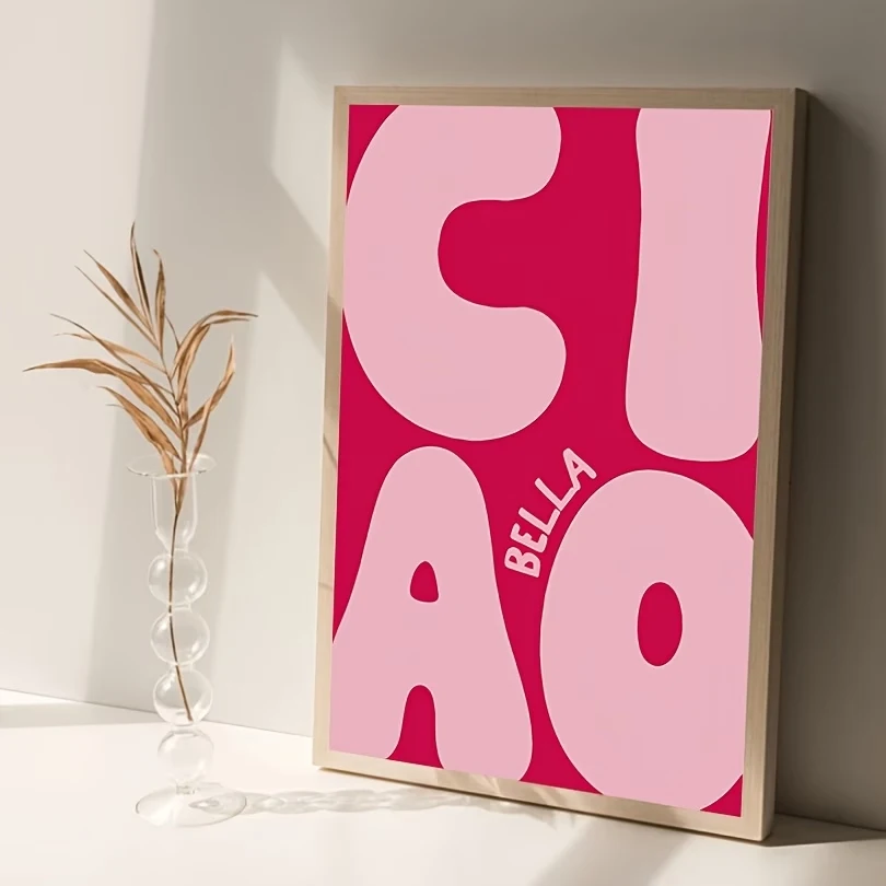 Cuadro moderno y Retro con cita de Ciao Bella, arte de pared, pintura en lienzo, póster, imagen para sala de estar, dormitorio, decoración del hogar
