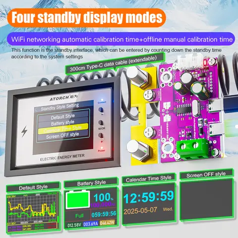 DC0-420V WiFi Digital Display DC Power Voltmeter Amperemeter Batterikapacitet Tester Spänningsmätare Detektor Meter För Tuya App 8 best sales voltmeter wifi - №1