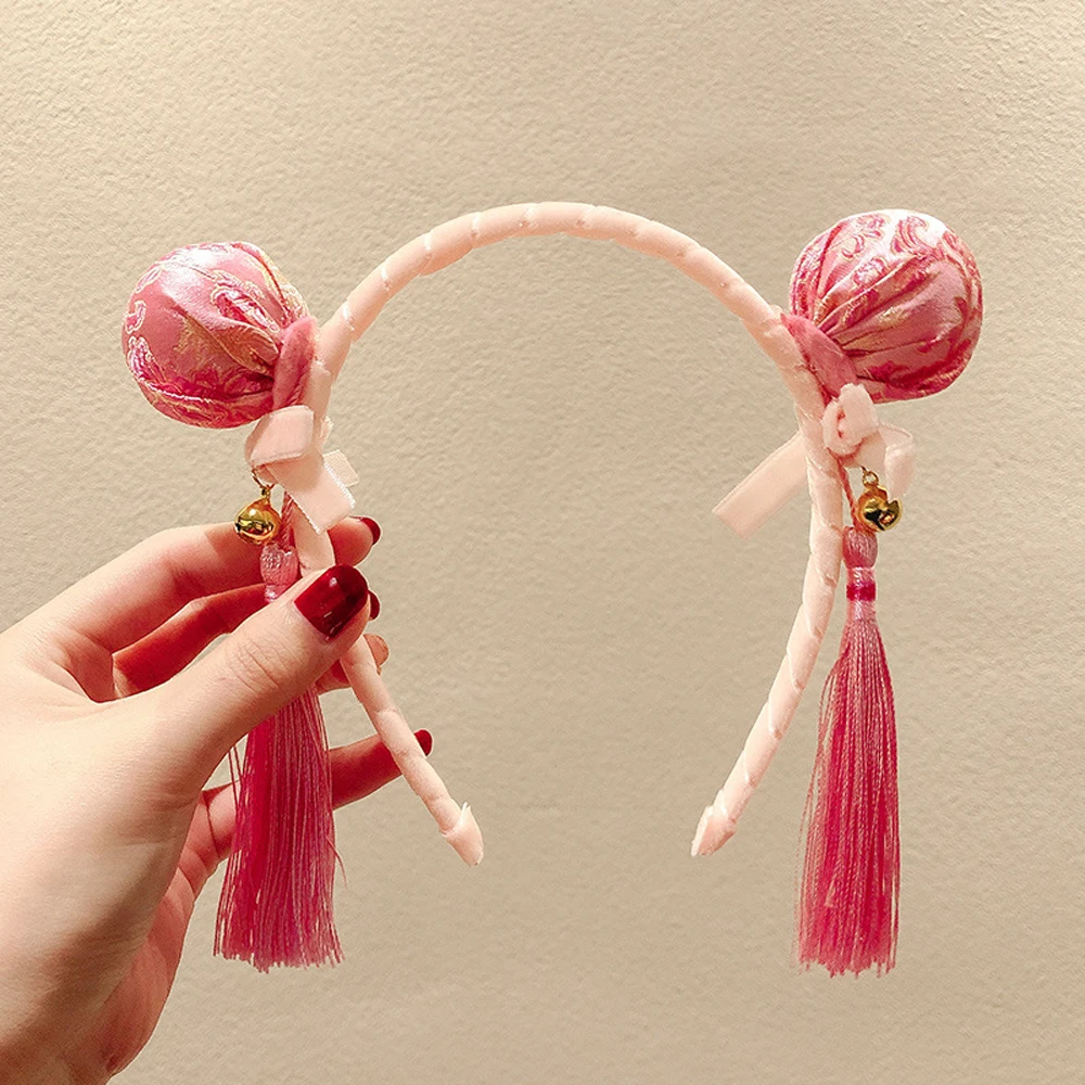 

Retro Red New Year Gift Head Buckle Tassel Head Hoop Peking Opera Headwear Festivel Headband