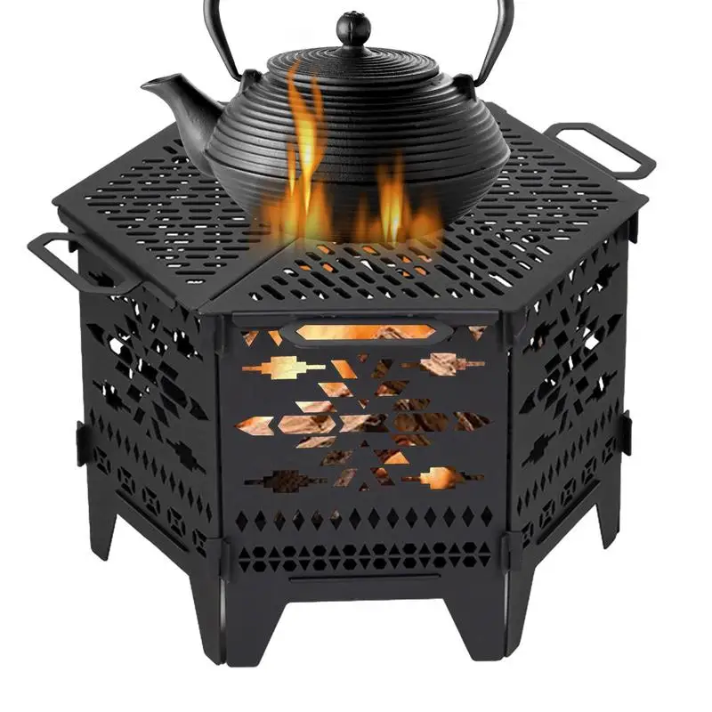 

Outdoor Fire Pit Camping Wood Stove Folding Outdoor Stove For BBQ Camping Travel Or Picnic Portable Fire Pits Bonfire Of