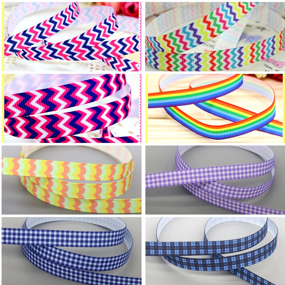 

DHK 3/8 ''10 ярдов шеврон с радужным принтом репсовая лента головные уборы бант для волос украшение для вечеринки своими руками OEM 9 мм B2318