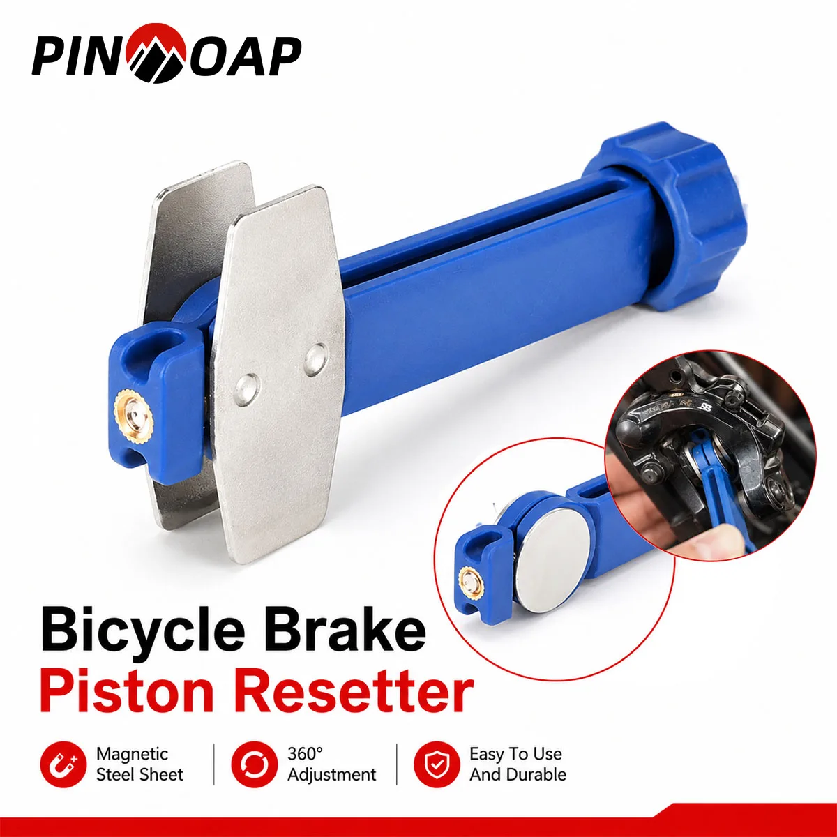PINMOAP 1/2 Stück Fahrrad-Bremskolben-Rückstellwerkzeug Hydraulischer Scheibenbremssattel-Druckstößel für MTB-Rennrad-Bremsbelag-Einstellung und Reparatur – Detail 1