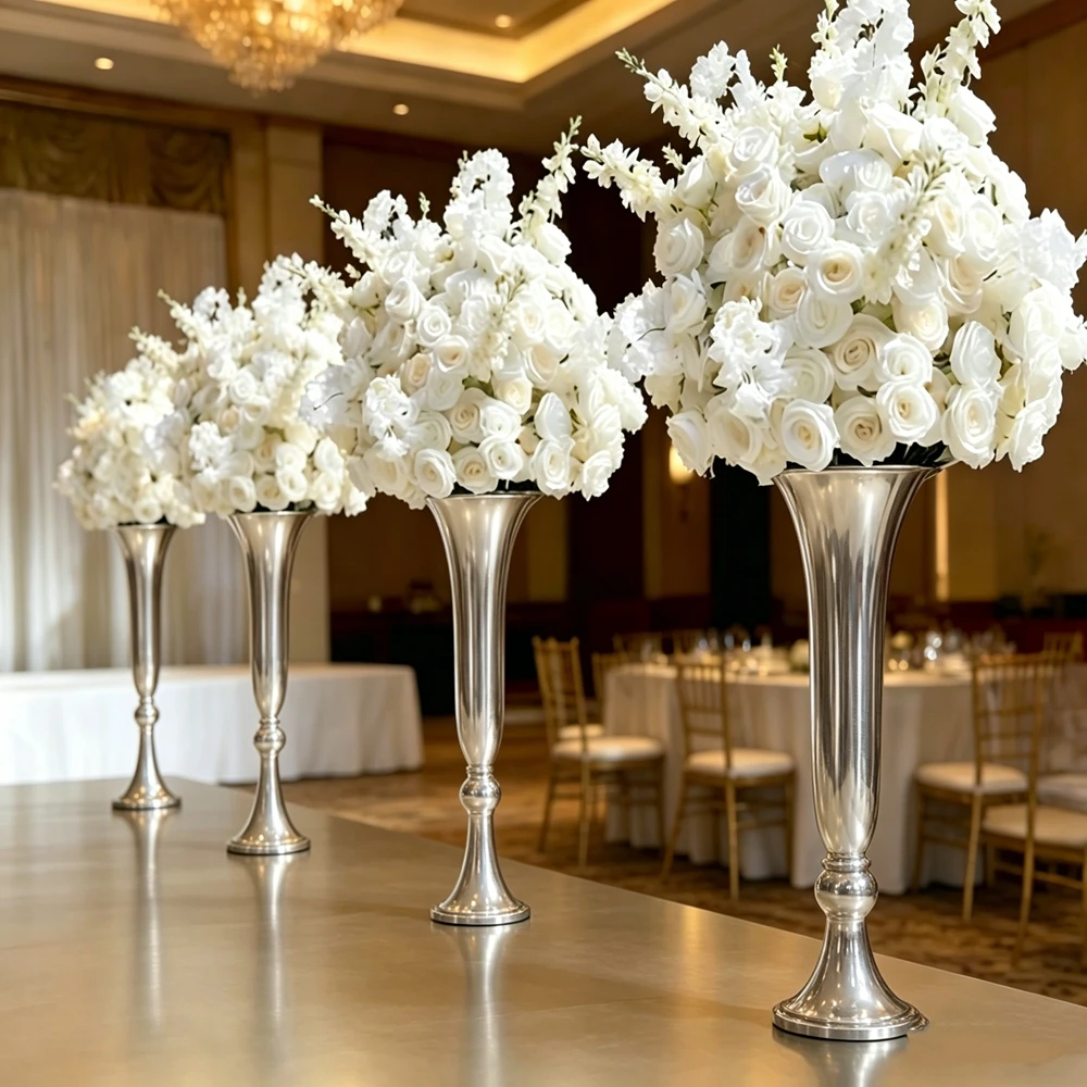 60/70/80/90/100cm 6/10pcs gold/white/black/sliver/ Events Centerpiece Metal Gold Stand Flower Centerpiece Stand