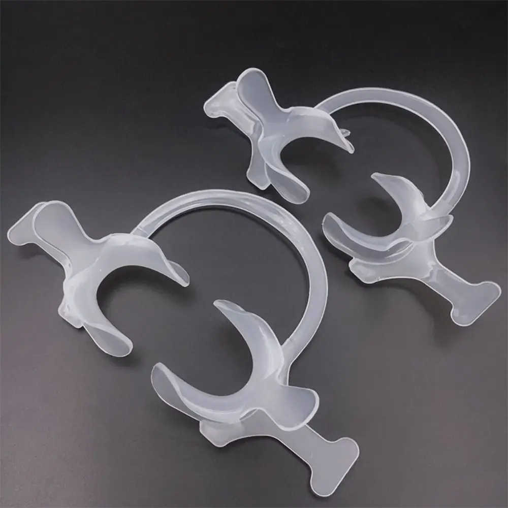 S/M/L C Type Mouth Opener Orthodontic Transparent Cheek Lip Retractor with Handle Dentist Oral Care Dental Tool