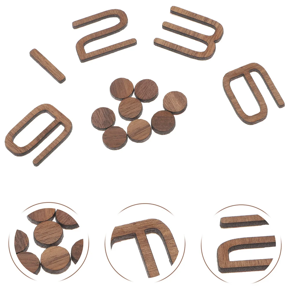 

1 Set Wooden Clock Numerals Kit Diy Wall Clock Accessories Natural Wood Grain Precise Time Reading Replacement Parts For Living