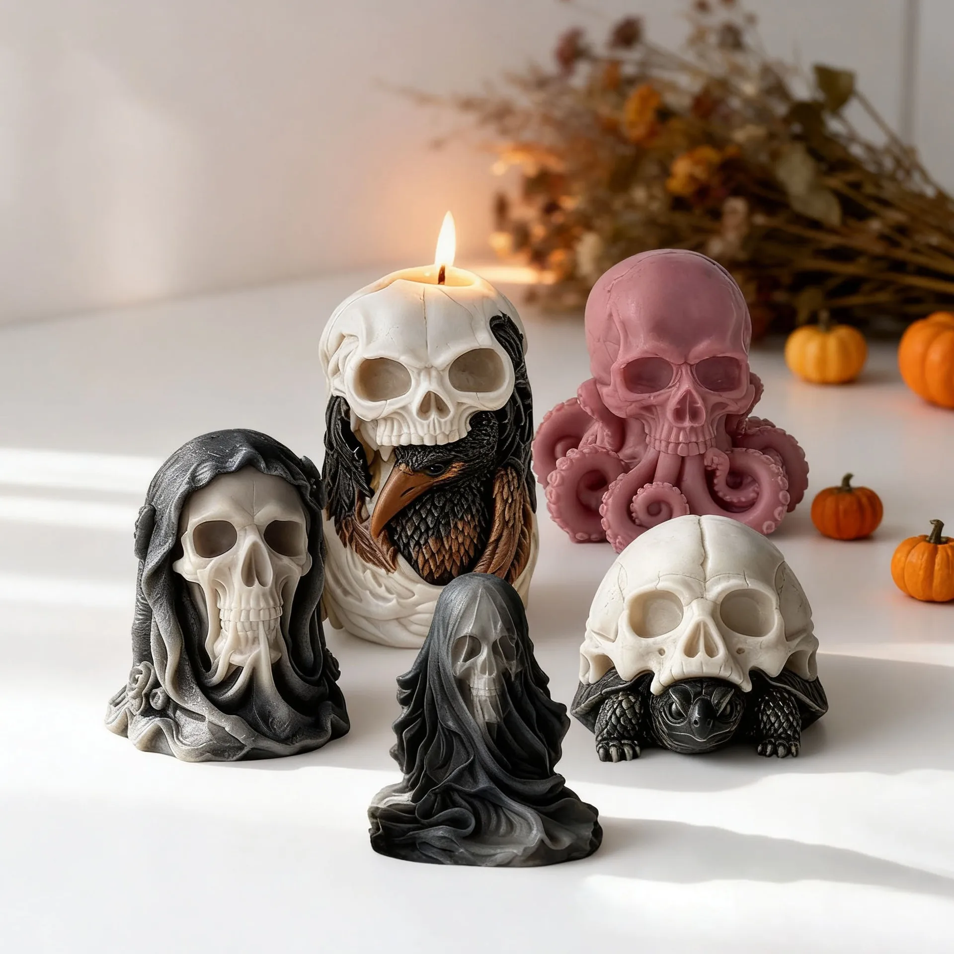 Candle Supplies Shop - قالب سيليكون بتصميم جمجمة إبداعي يمكنك