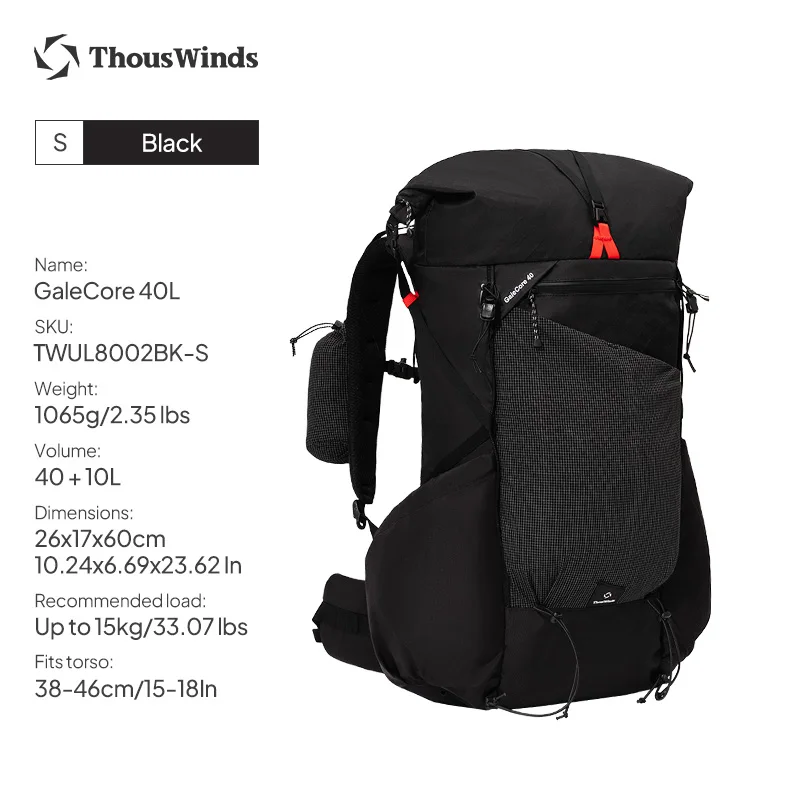 ThousWinds GaleCore 40+10L Lightweight Hiking Backpack Dyneema Trekking Pack Waterproof Bagpack - AliExpress ThousWinds GaleCore 40+10L Lightweight Hiking Backpack Dyneema Trekking Pack Waterproof Bagpack - AliExpress