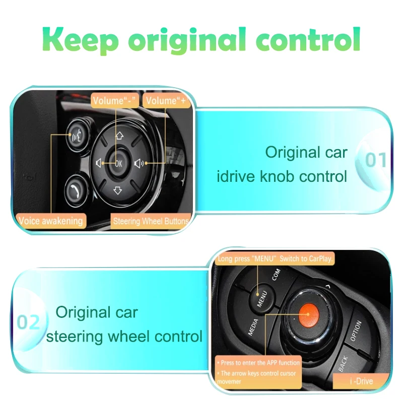لاسلكي Carplay أندرويد السيارات لميني JWC كوبر كلوبمان كونتري مان باسمان رودستر F56 F57 F58 R55 R56 R57 R58 CIC NBT نظام