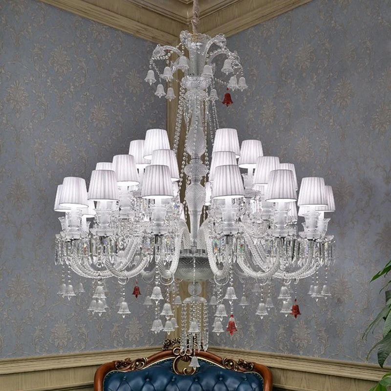 

Transparent Crystal Chandelier Lighting Luxury Hotel Luminaire For Dining Room Lighting Fixtures Lamps Glass For Chandeliers
