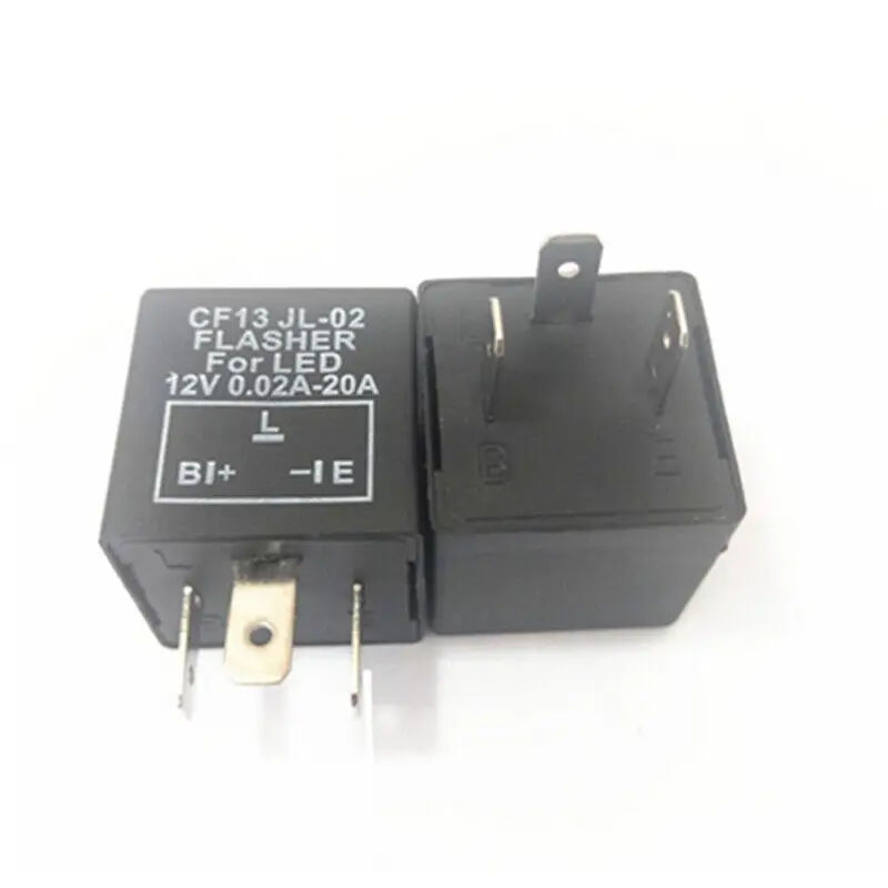 รีเลย์ไฟกระพริบ LED 3ขา JL-02 CF13สำหรับรถยนต์2ชิ้น