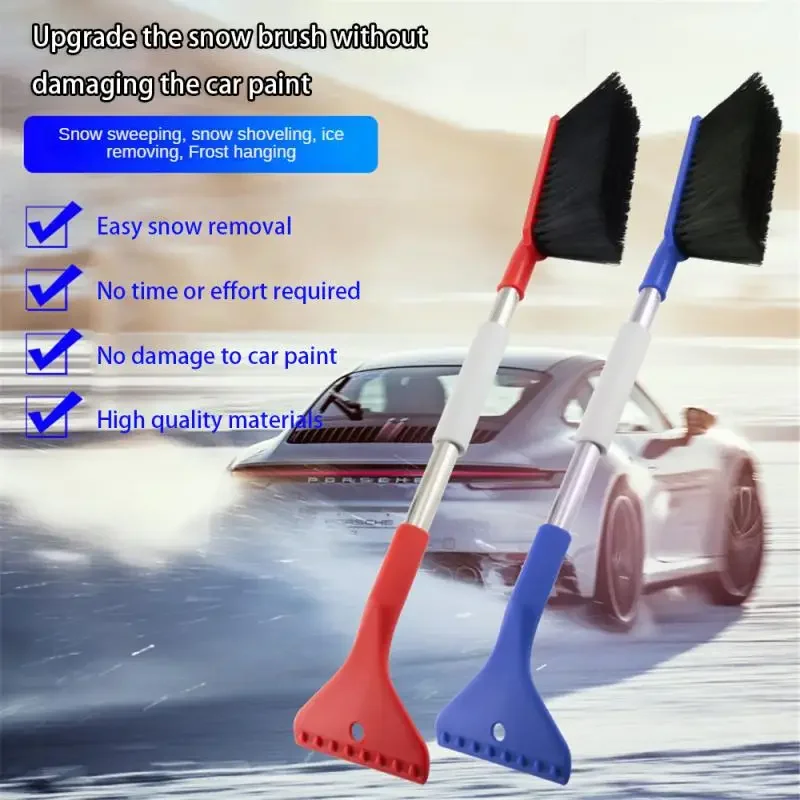 New Ergonomic 2-in-1 Ice Scraper Auto Snow Brush Car Snow Removal Brush Car Foam Grip Snow Removal Tool Vehicle Accessories