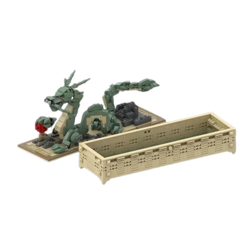 MOC Building Model Oriental Dragon Statue Building Blocks Pencil Box DIY Creative Educational Children's Toy Gift