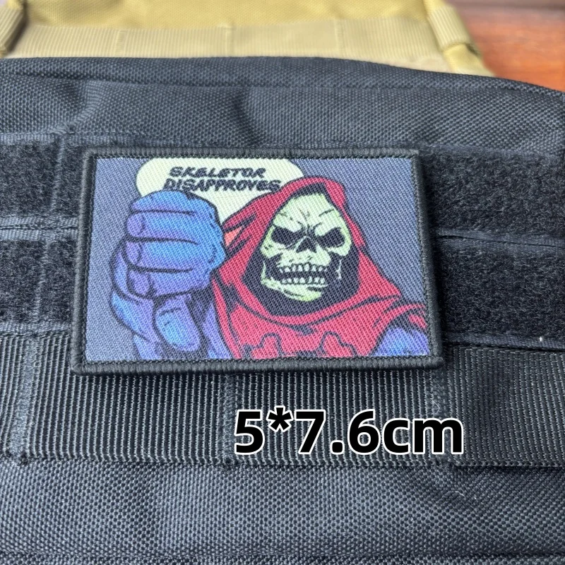 Tactical Gun Bullet Analysis Patch Fun Printed Hook and Loop Emblem Military Skeletor Death Skull Morale Badge Backpack Stickers