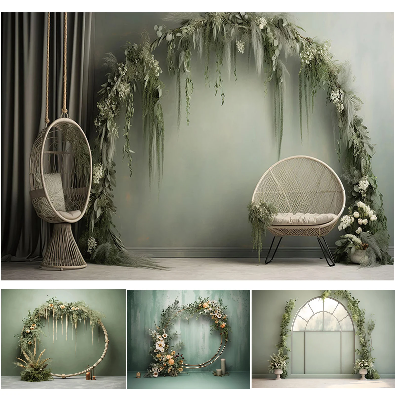 

Photography Background Bohemian Boho Flower Round Photozone Hen Party Backdrop Decor Pregnant Girl Portrait Photo Studio Props