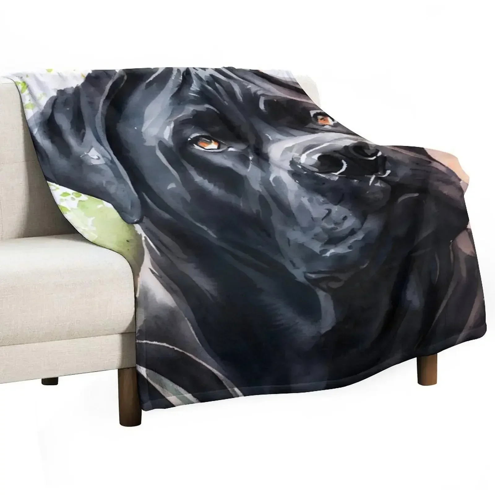 A Black Cane Corso Watercolor portrait Throw Blanket Luxury St For Baby Heavy Weighted Blankets