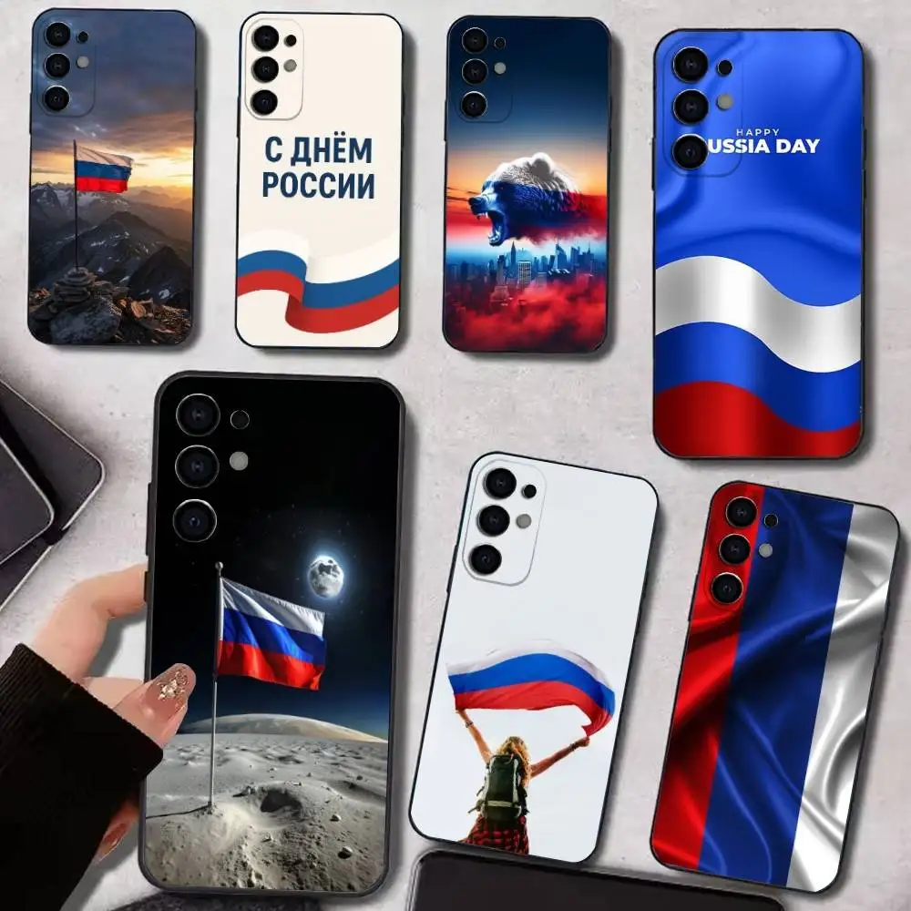 Чехол для телефона R-Russia с флагом F для Samsung S25, S24, S21, S22, S23, S30, Ultra, S20, Plus, Fe, Lite, Note, 10,9,5G, черный чехол