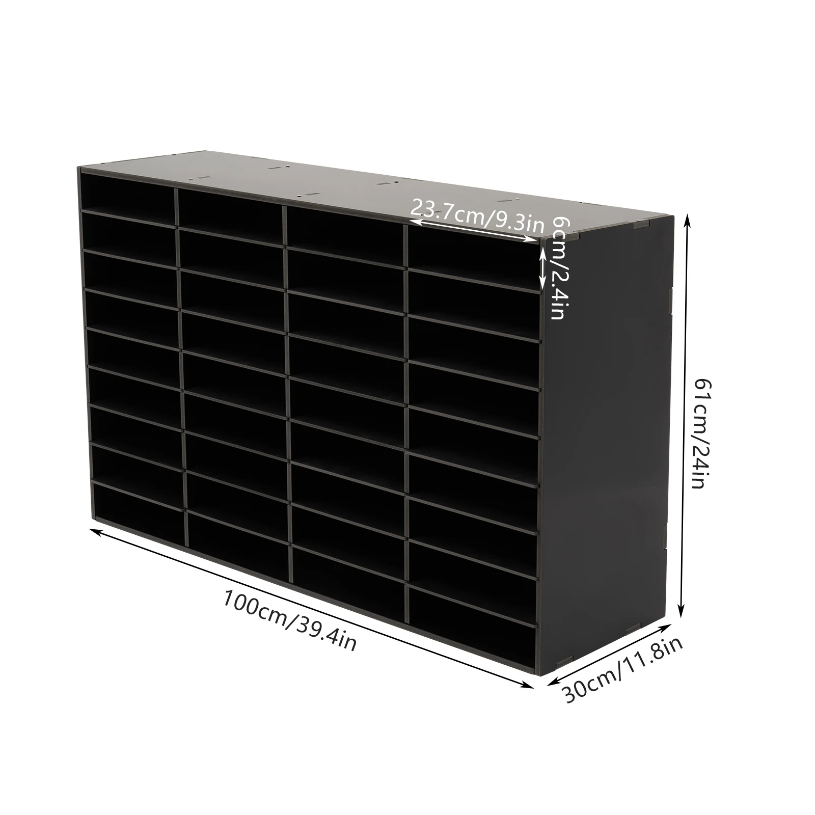 36 Slot File Classification Cabinet - Black for office school to store office supplies, folders, personal items