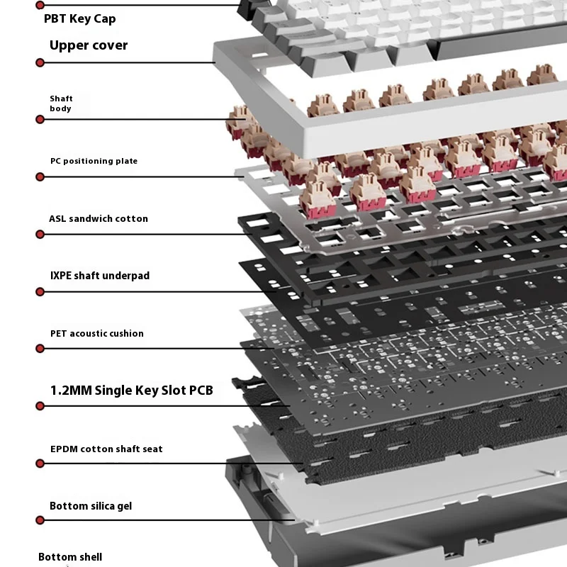 James Donkey A3 3.0 Mechanical Keyboard Wireless 3mode Multi Functional Knob 81keys Pbt Hot Plug Rgb Customized Gaming Keyboard