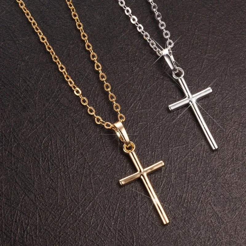 Jesus Cross necklace Cubic Zirconia Crucifix Cross Neckalce for Women Simple Layered Jewelry