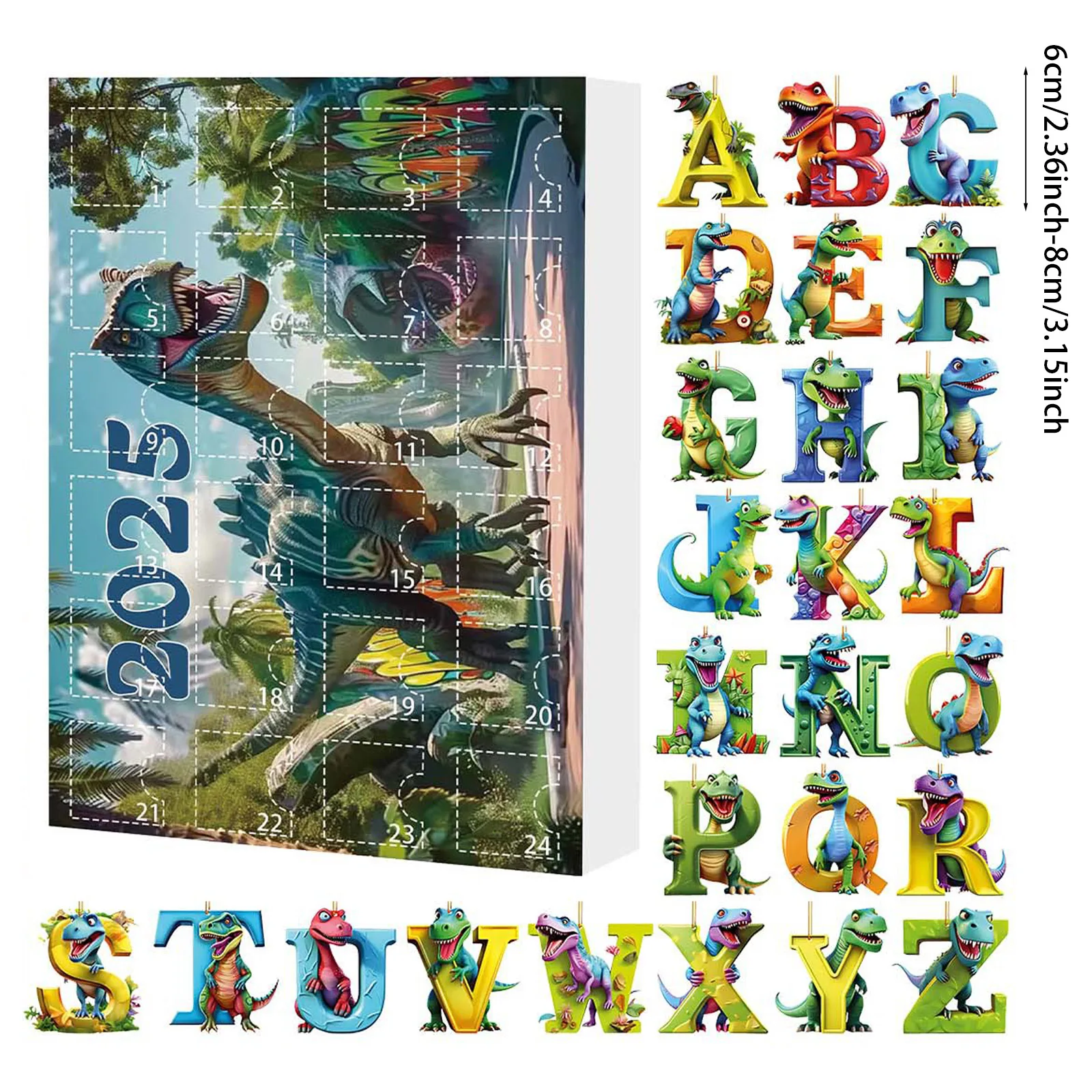 سوق المنزل هدية 25 زينة عيد الميلاد ديناصور رسالة المعلقات عيد الميلاد العد التنازلي التقويم ديناصور تجريب الموقت على مدار الساعة #3