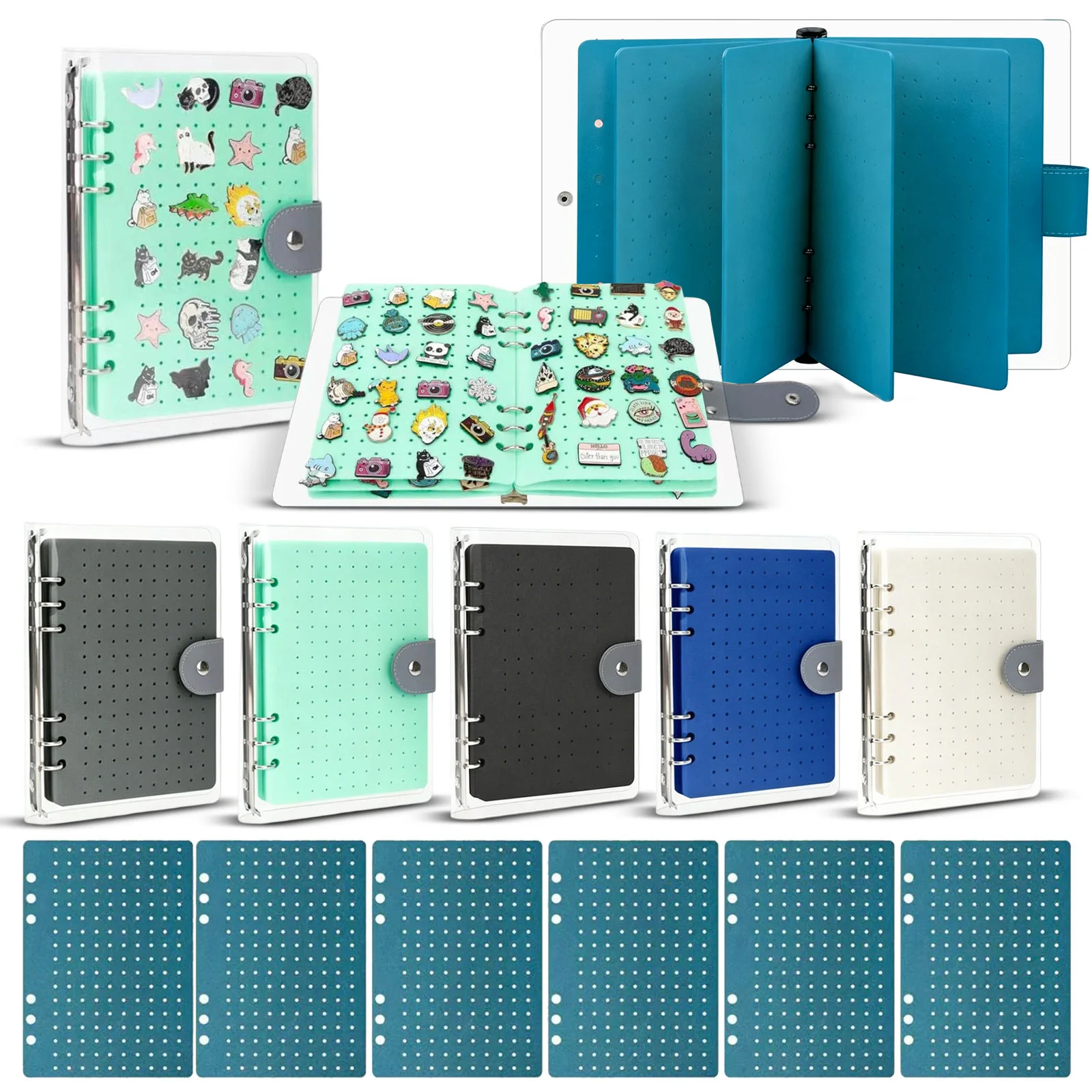 Brooch and Badge Storage Book Removable Pages Pin Badge Album Brooch Collecting Book Binder Case for Jewelry Display Storage