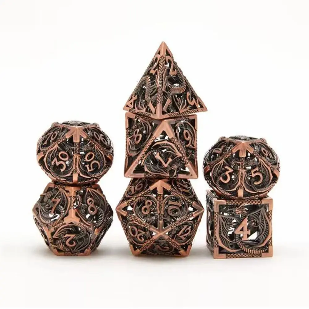 

New Metal DND Dice Gold Silver Bronze Polyhedron Dice Set Metal Dice Party