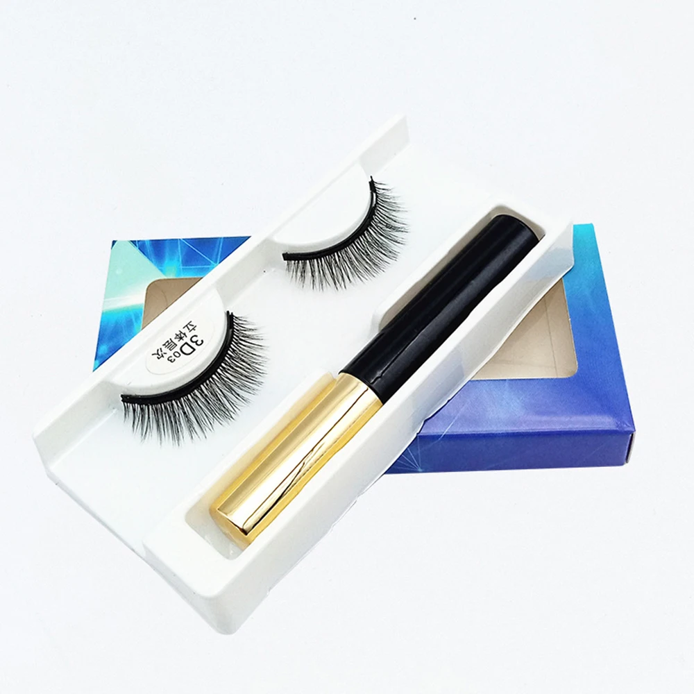 

Magnet False Eyelashes Single Pair Natural Magnetic Liquid Eyeliner Set Private Label Custom Bulk Makeup