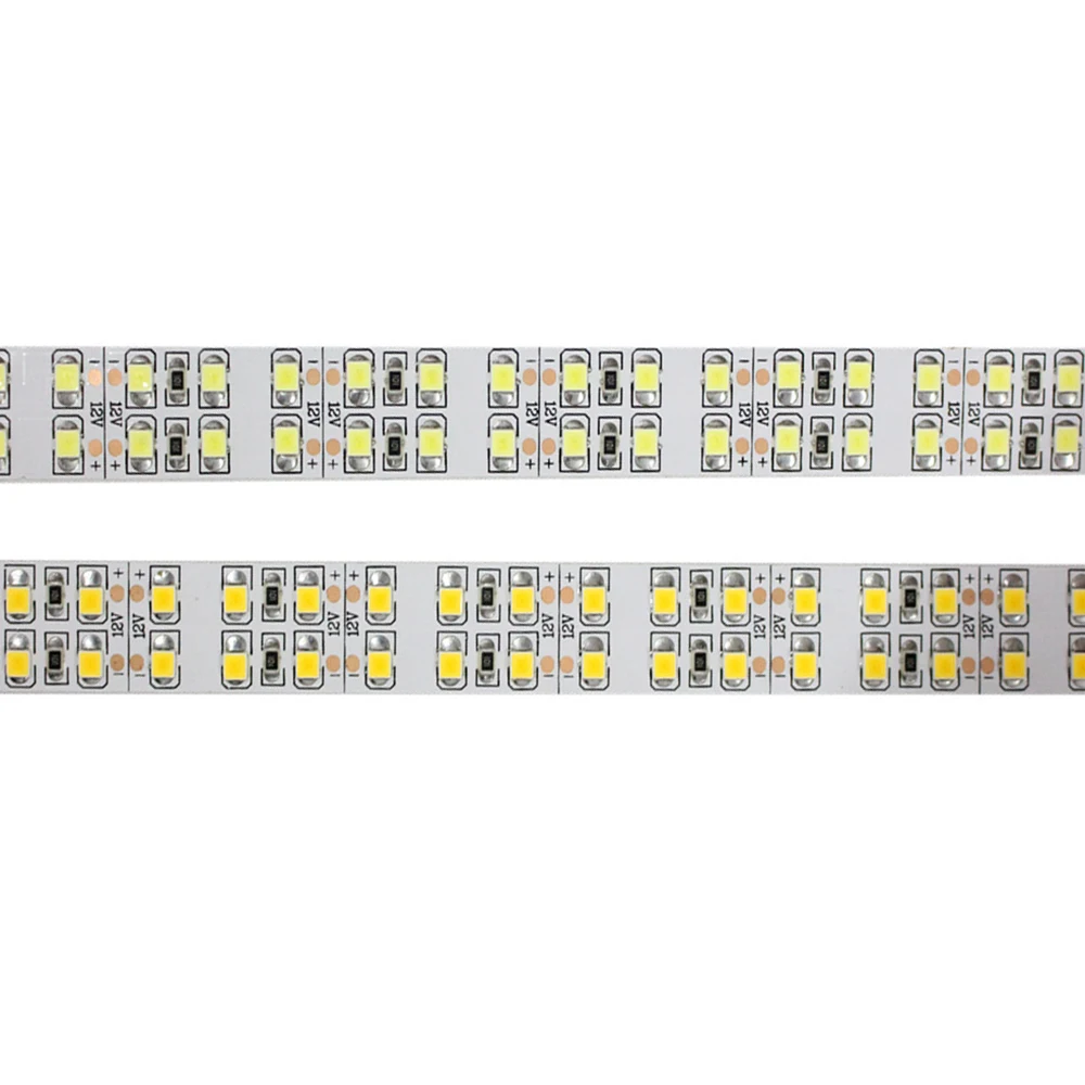 2835 Double Row LED Strip 240 LED/m  5m Flexible Soft LED Light White Warm White CCT DC12V IP20/IP67 Waterproof