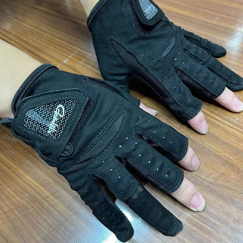 Gamakatsu Anti-Slip Fishing Gloves Durable Fishing Finger Protector Breathable UV Protection Half-Finger Sports Gloves