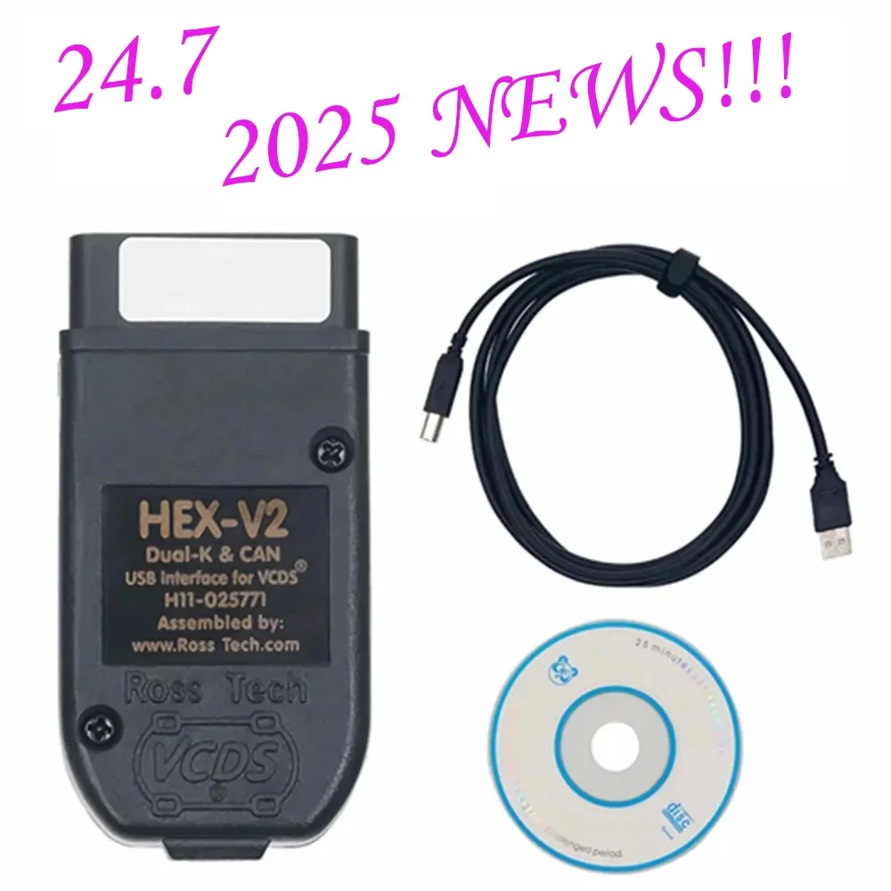 الماسح الضوئي التشخيصي VAG HEX V2 لـ VCDS 24.7 مع شريحة ATMEGA162 FT232 5054، برمجة عبر الإنترنت متعددة اللغات لـ Audi VW Skoda HE