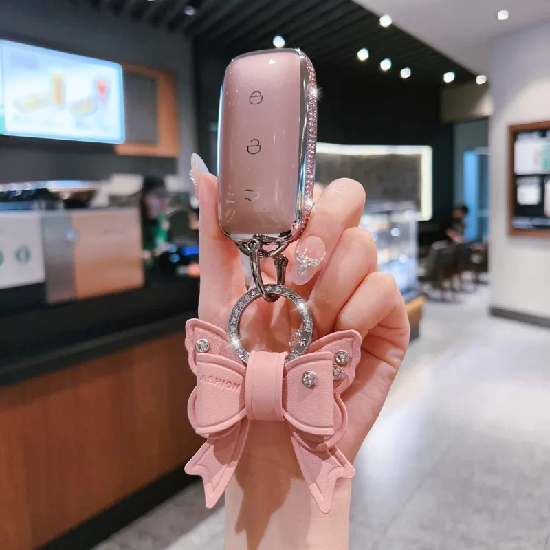 Car Key Fob Cover for Geely Galaxy L7 L6 E8 M9 A7 Xingyao8 MAX, Full Protective Shell with Keychain, Anti-drop Auto Accessories