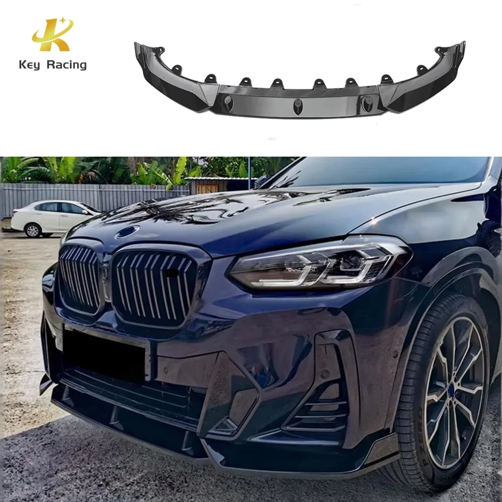 

X3 G01 X4 G02 Car Front Lip Glossy Black Three Stage Front Bumper Lip For BMW X3 G01 X4 G02 M40d M40i M Sport Auto Parts