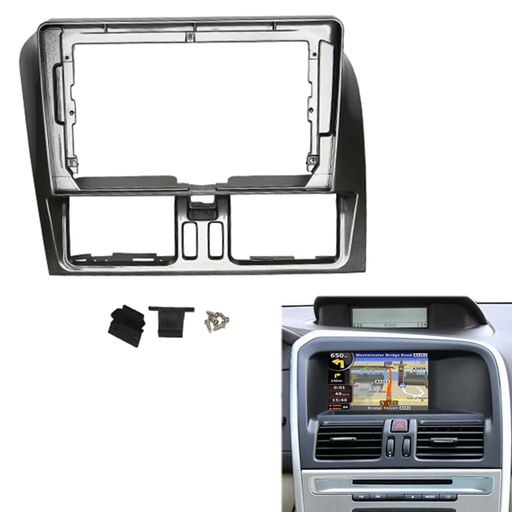 Fascia de Radio de coche de 2 Din para Volvo XC60 13-17, adaptador de placa de marco estéreo DVD, Kit de ajuste de bisel de instalación de tablero de montaje