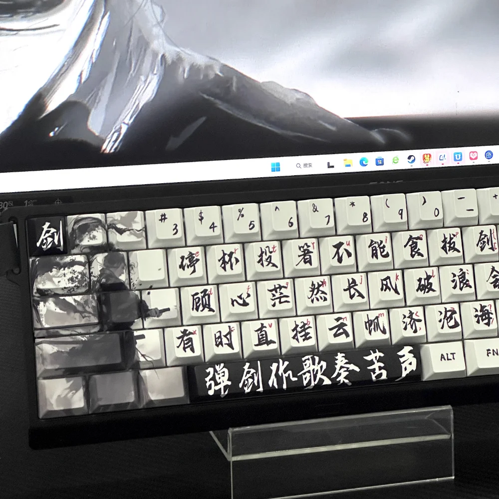 GEFENSI Vintage Knight Keycap Set Cherry KeyCap PBT 126 Key Personality For Mechanical Keyboard 61/64/84/104/108