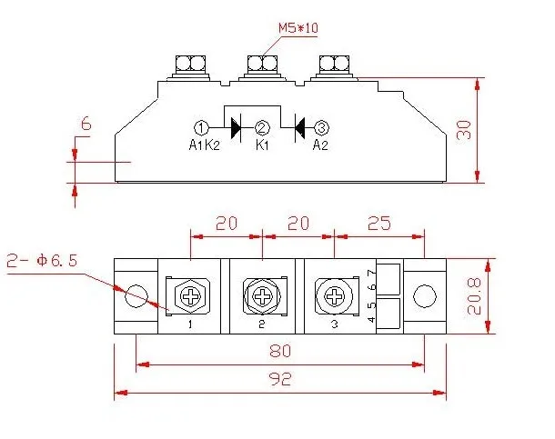 Rectifier control module : MDC60B-16 60A 1600V / MDC100B-16 ( 92/80*21 )