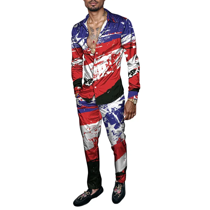 

2025 Spring/Summer Men's Shirt Set 2 Piece Set Men's Luxury Lightweight Party High Quality Fashion Clothing Ropa Hombre