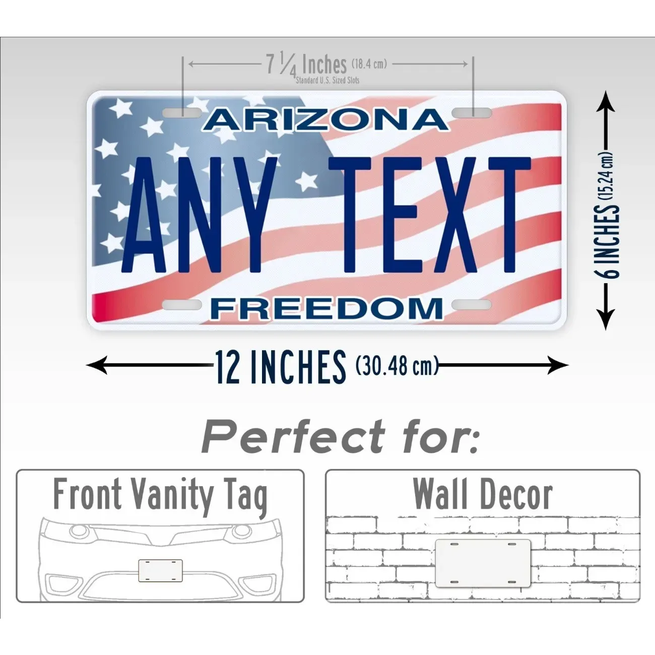 Arizona Freedom American Flag Metal Sign, Dustproof Waterproof Home Wall Decor