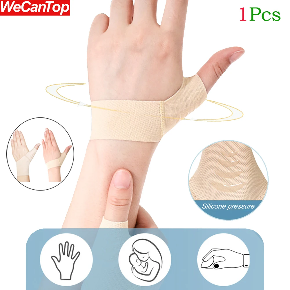 1Pcs Thumb Wrist Brace Compression Sleeve for Pain Relief Protector Support - Soft Elastic Fabric Thumb Spica Splint Glove Liner