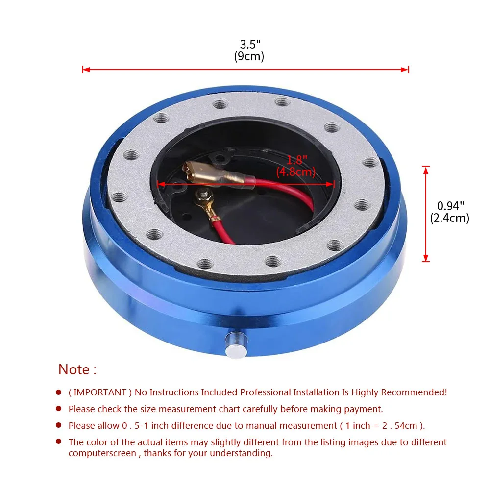 Thin Version 6 Hole Steering Wheel Quick Release Hub Adapter Snap Off Boss kit Sliver/ Purple/Blue/Golden/Black/Red/Neo