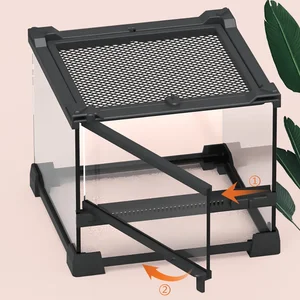 Amphibien -Haustier -Zuchtbox Klettern, ökologische Landschaft, einzige Tür, Regenwaldpanzer, Echsenschildkröte Brutschachtel 6 Hauptverkäufe von Aquarios für Schildkröte - №6