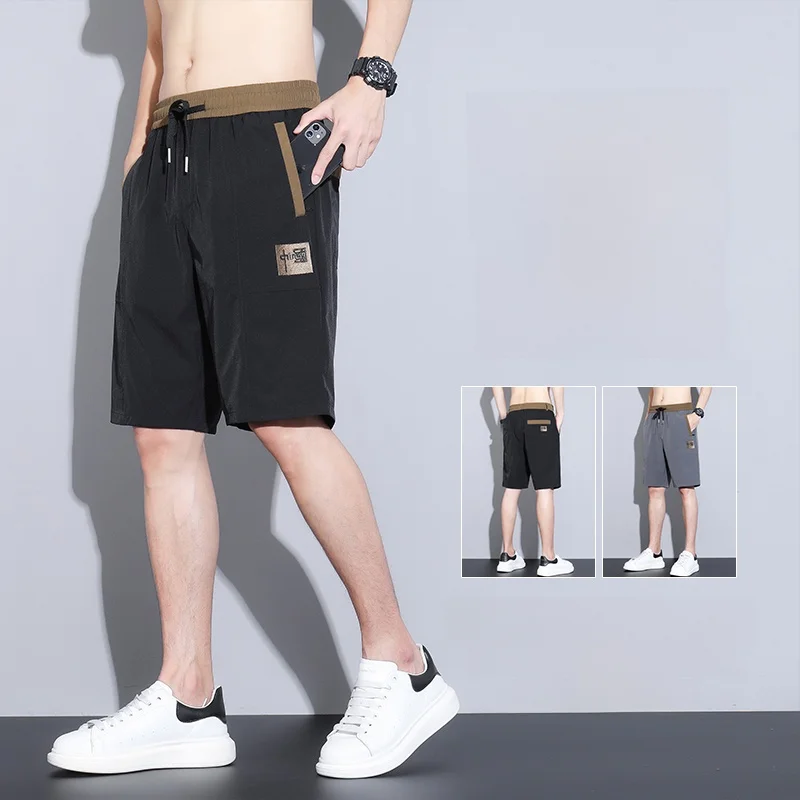 

Summer New Men's Baskeall Sports orts Ice Silk Thin Qui Dry Loose Casual Five-Quarter Length Breathable Comfortable orts